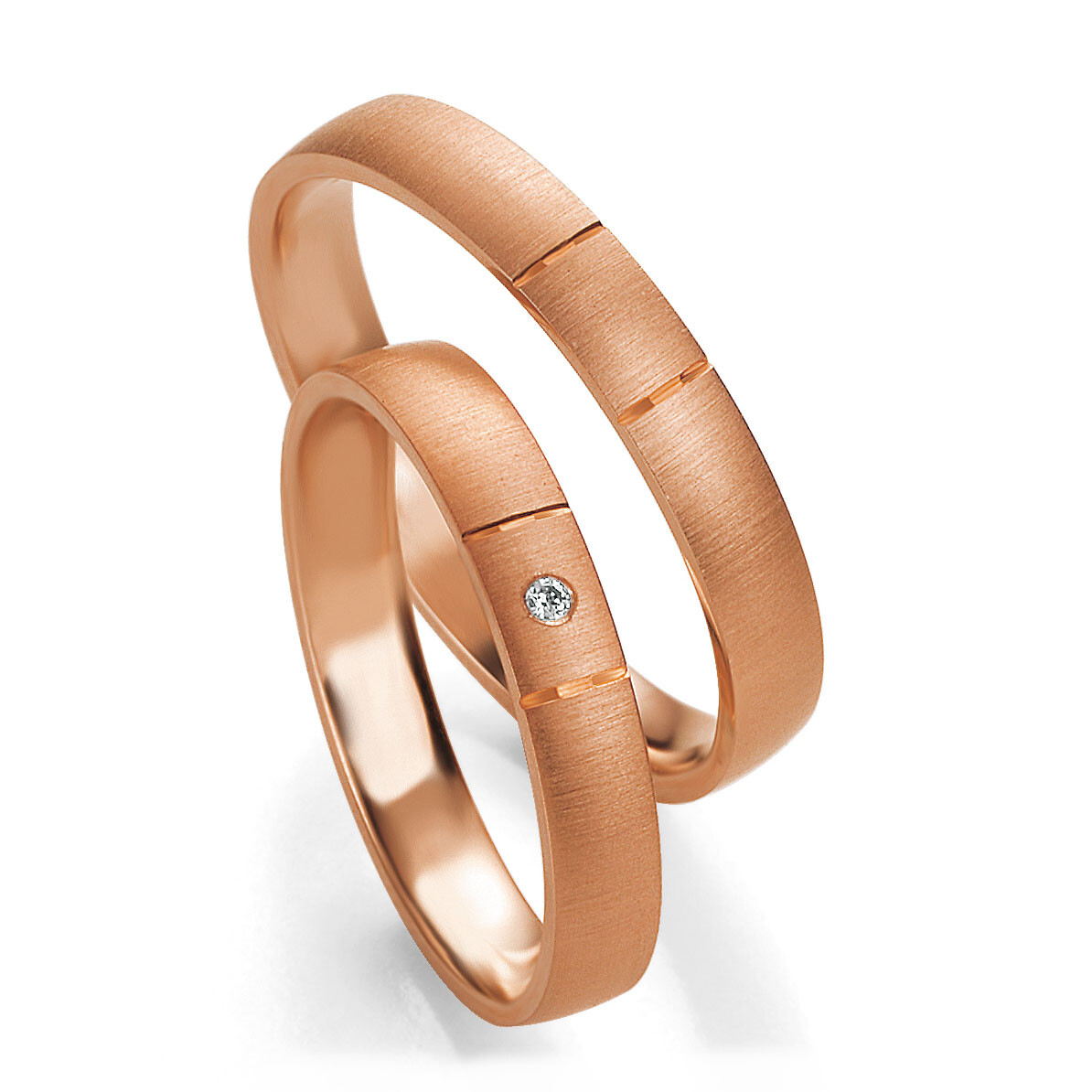 Breuning Trauringe 48/05611 & 48/05612 aus Rotgold