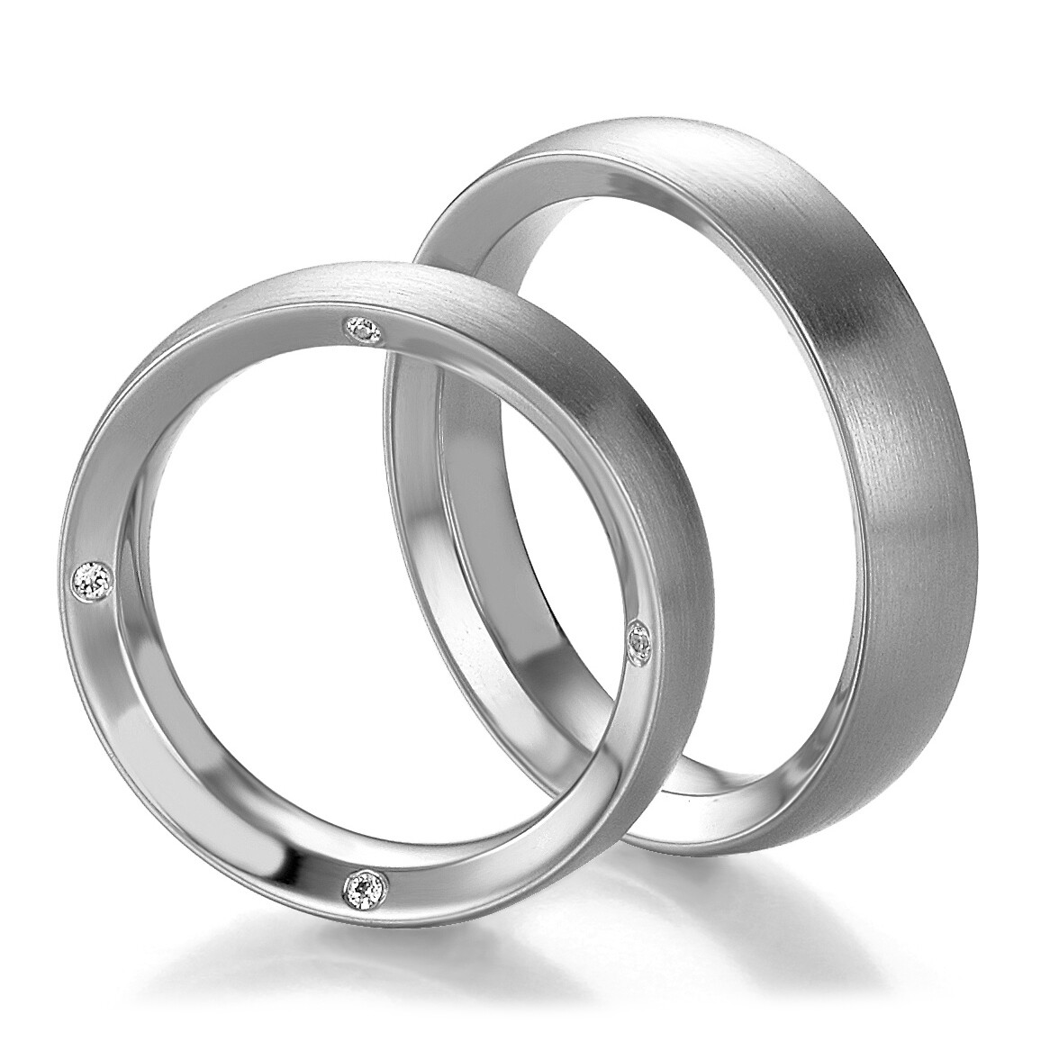 Breuning Trauringe Weißgold Design 48/05225 & 48/05226 Eheringe