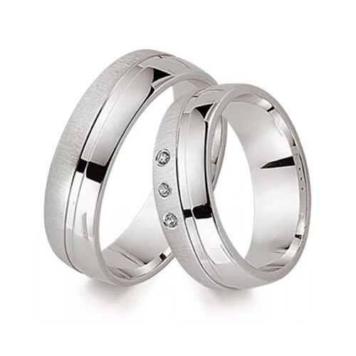 Schwarz Trauringe Partnerringe Silber 925 Zirkonia SW925-096