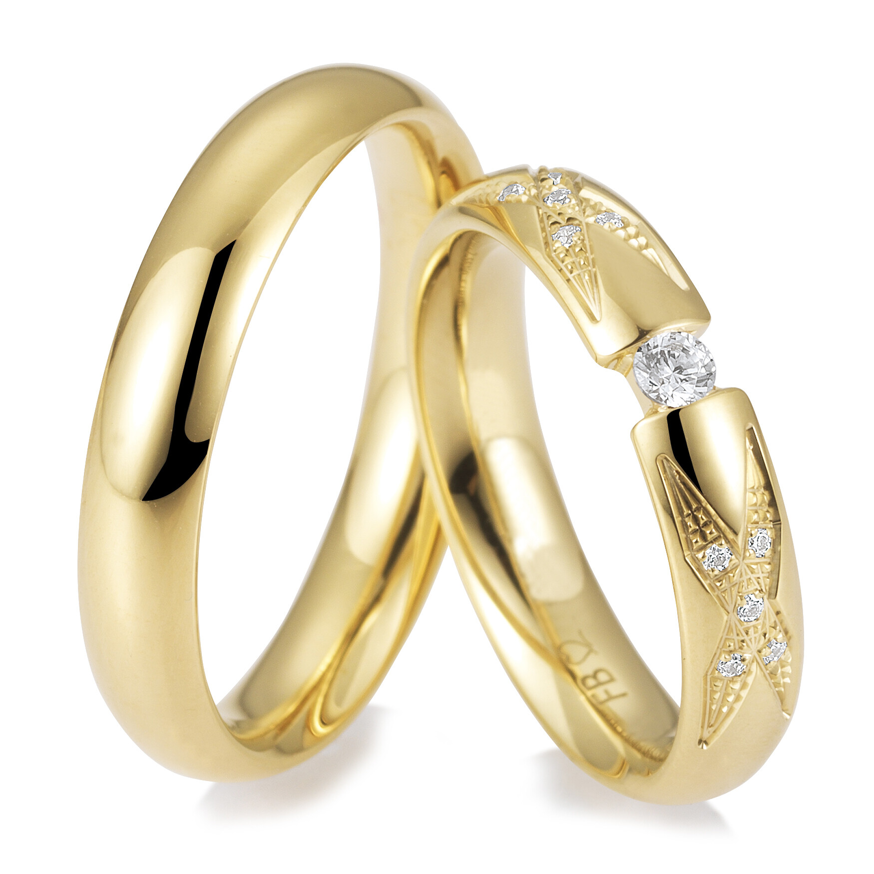 Trauringe Gelbgold Brillant Breuning 48/05873 & 48/05874