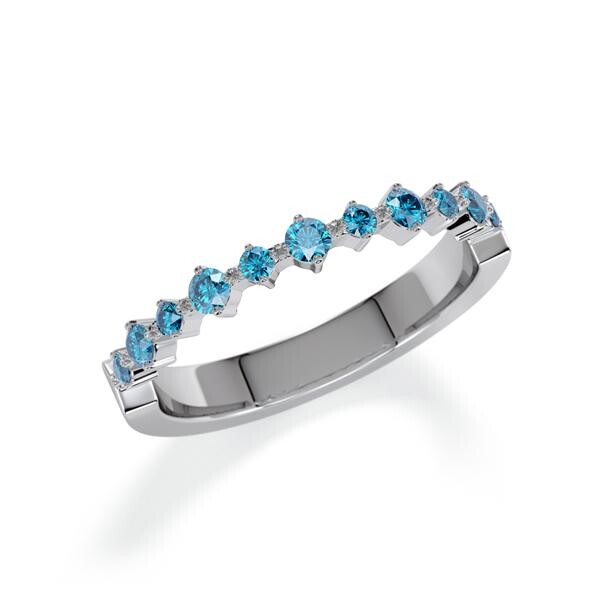 Memoire/Vorsteckring Graugold 750/- zus. 0,320 ct, Skyblue - RU-1807-47