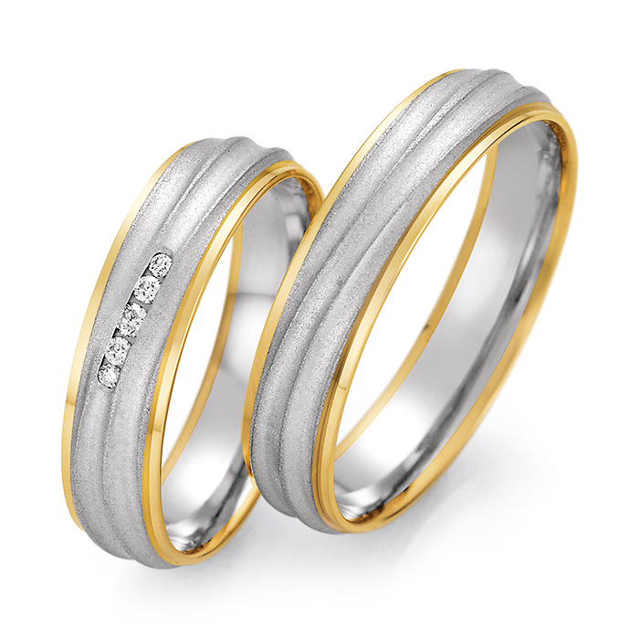 Ruesch Trauringe 66/46070 & 66/46080 aus Weißgold 585 & Gelbgold 585