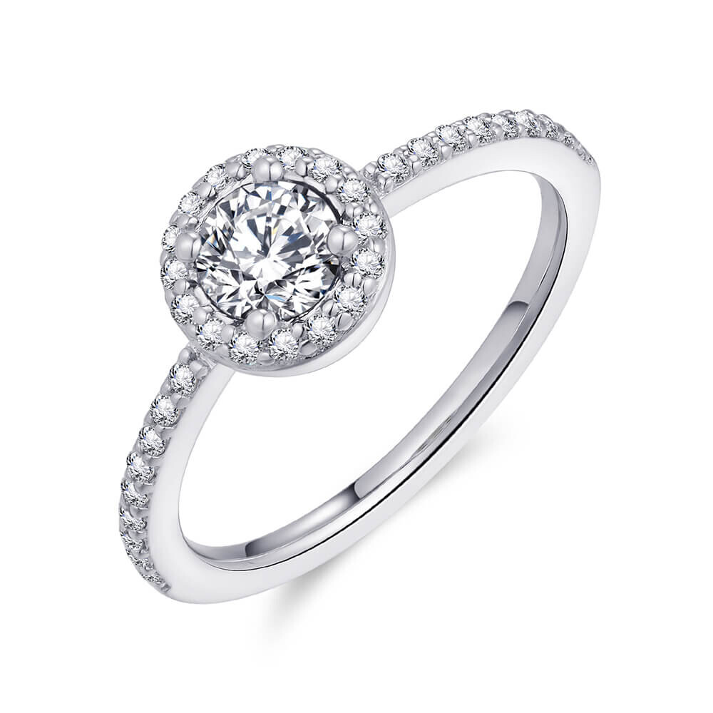 Halo Ring Silber 925 Zirkonia Gisser R446