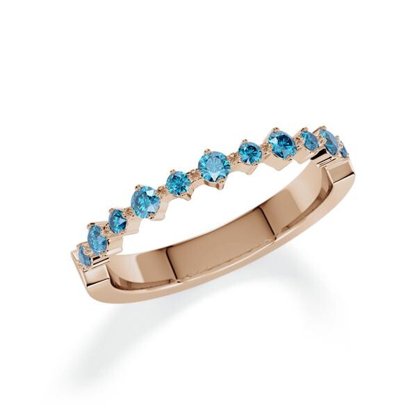 Memoire/Vorsteckring Peach-Gold 585/- zus. 0,320 ct, Skyblue - RU-1807-48