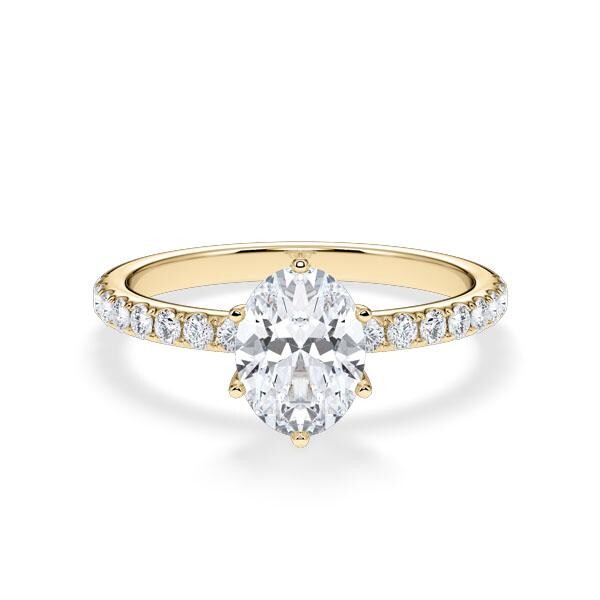 Verlobungsring Hollywood Gelbgold 750 Oval 1,270 ct Pavé – Rubin RU-1883