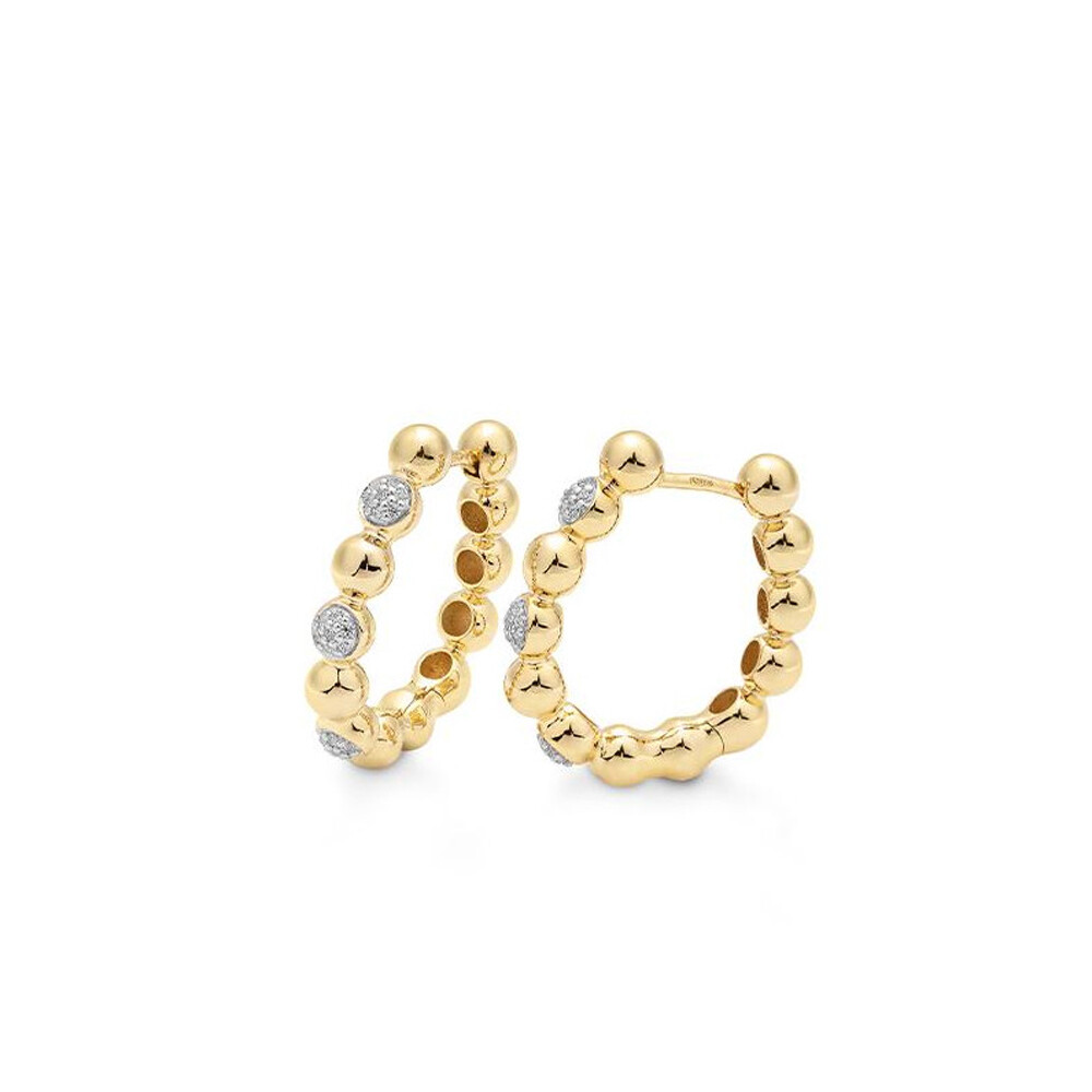 Creolen mit Kugeln und Diamanten Gelbgold Breuning 0603114
