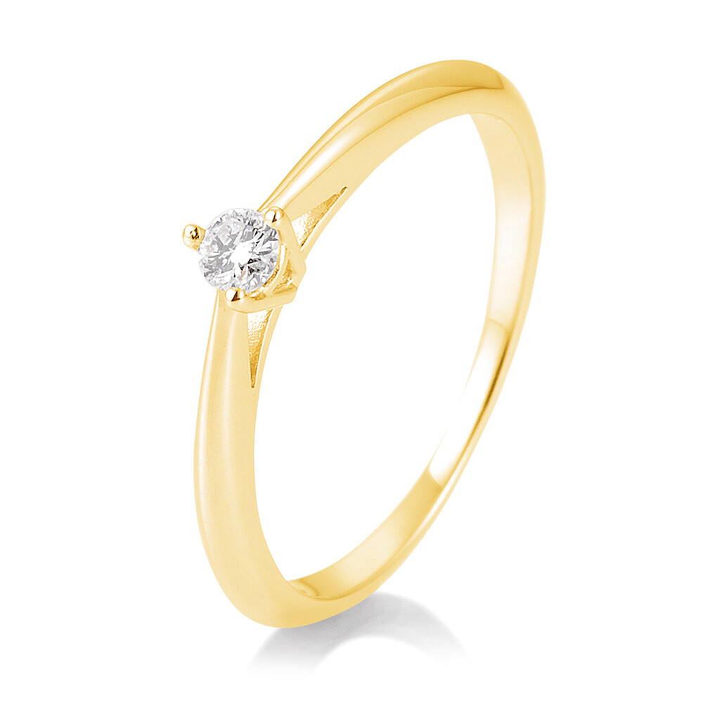Verlobungsring 3er Krappe Gelbgold BR127 Brillant