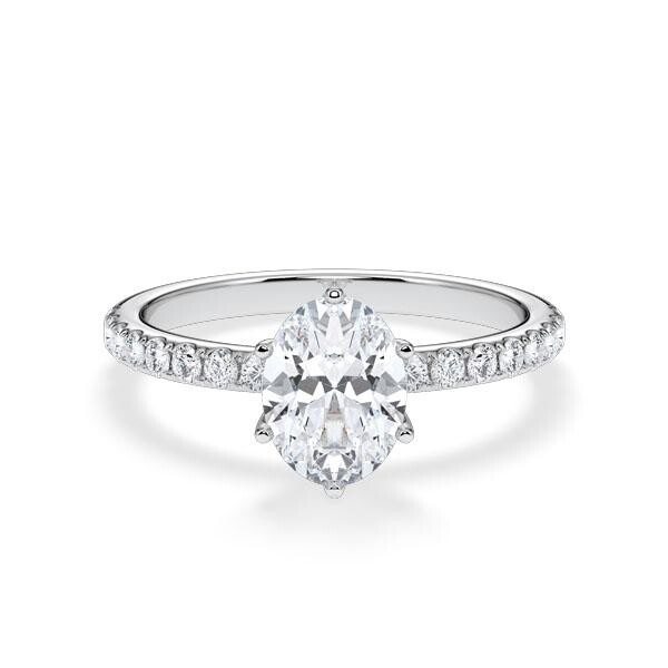 Verlobungsring Hollywood Platin 950 Oval 1,270 ct Pavé – Rubin RU-1883
