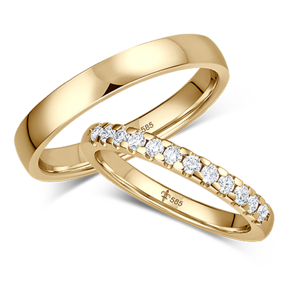 Giloy Trauringe Mireille Gelbgold TR-0-00073 & TR-1-00073