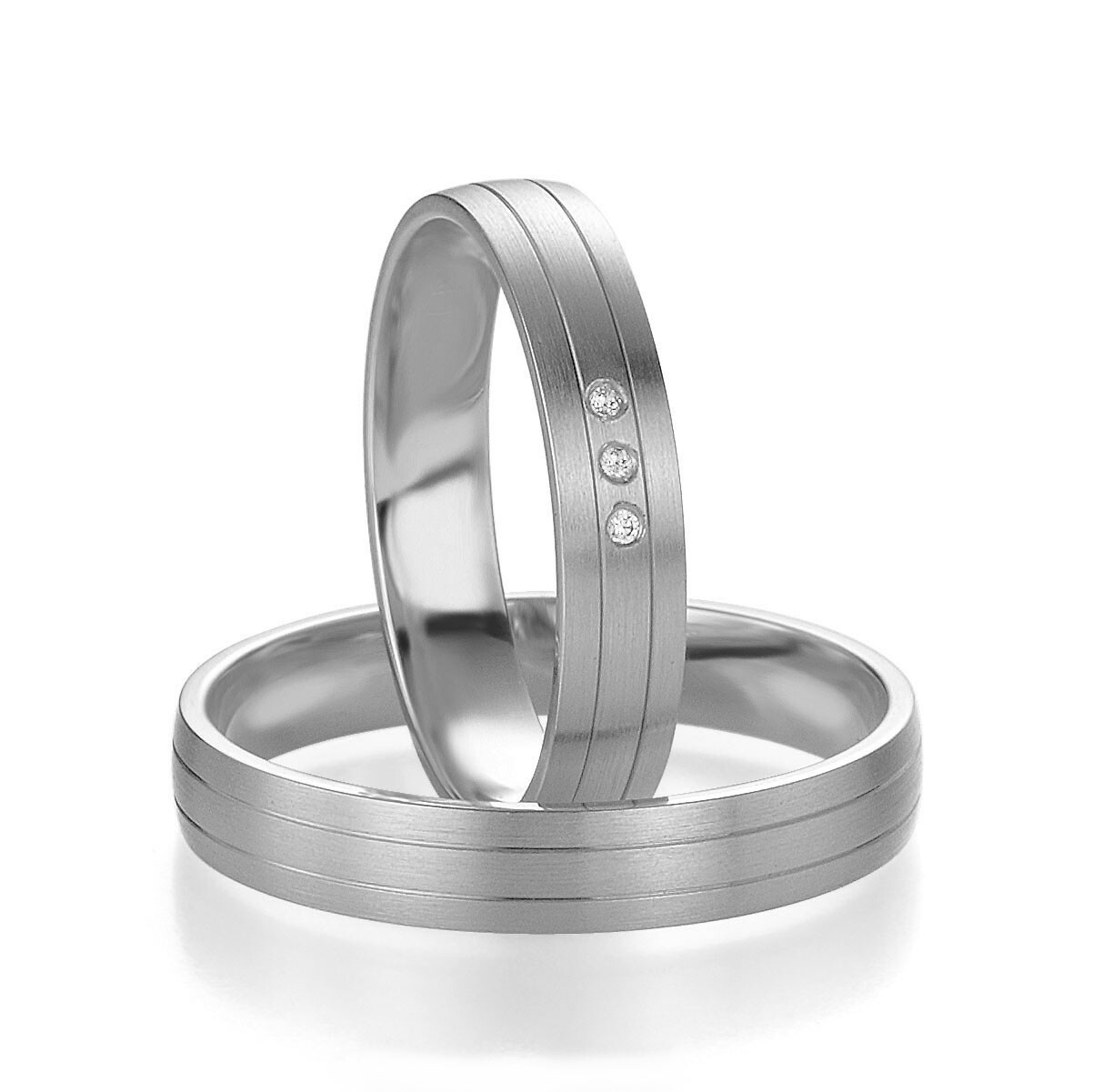 Breuning Trauringe 48/05609 & 48/05610 aus Platin