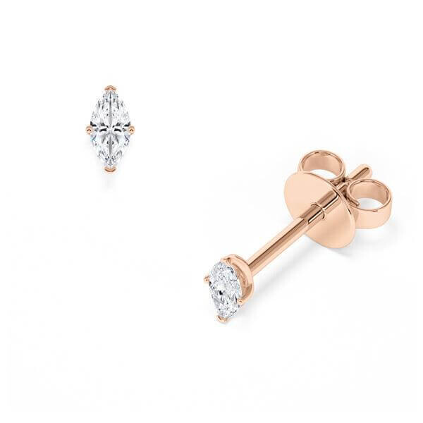 Ohrstecker Rotgold Marquise Diamant Rubin RU-1777