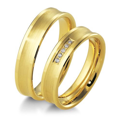 Trauringe Gelbgold Inspiration Breuning 48/04111 & 48/04112 Hohlkehle