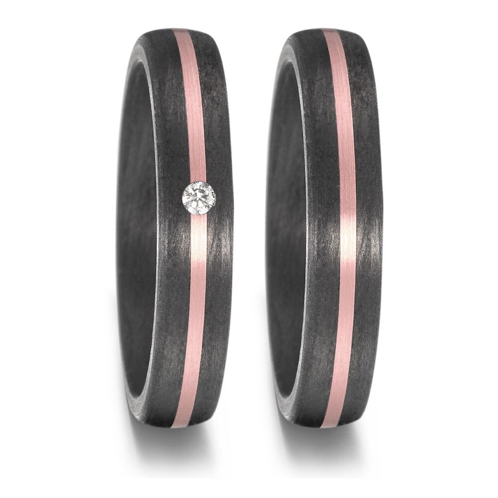 TitanFactory Trauringe aus Carbon und Roségold 585 - 59354