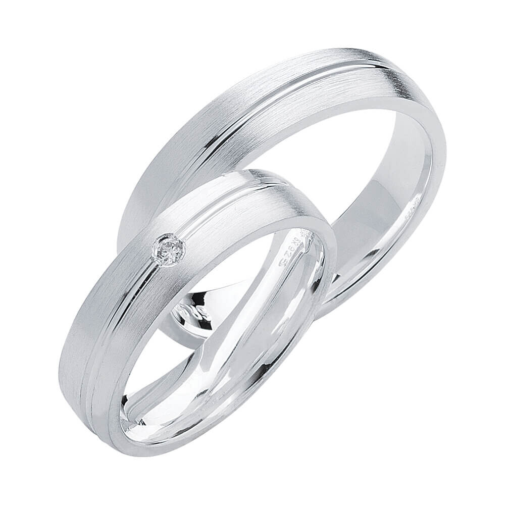 Partnerringe Heartbeat Silber 925 Rubin S09
