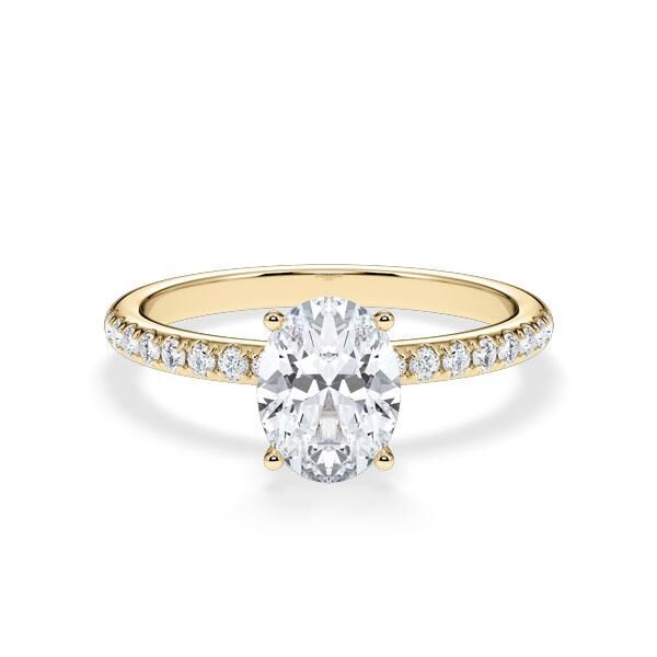 Diamantring Veiled Halo Lab-Grown Oval Gelbgold Rubin RU-1893