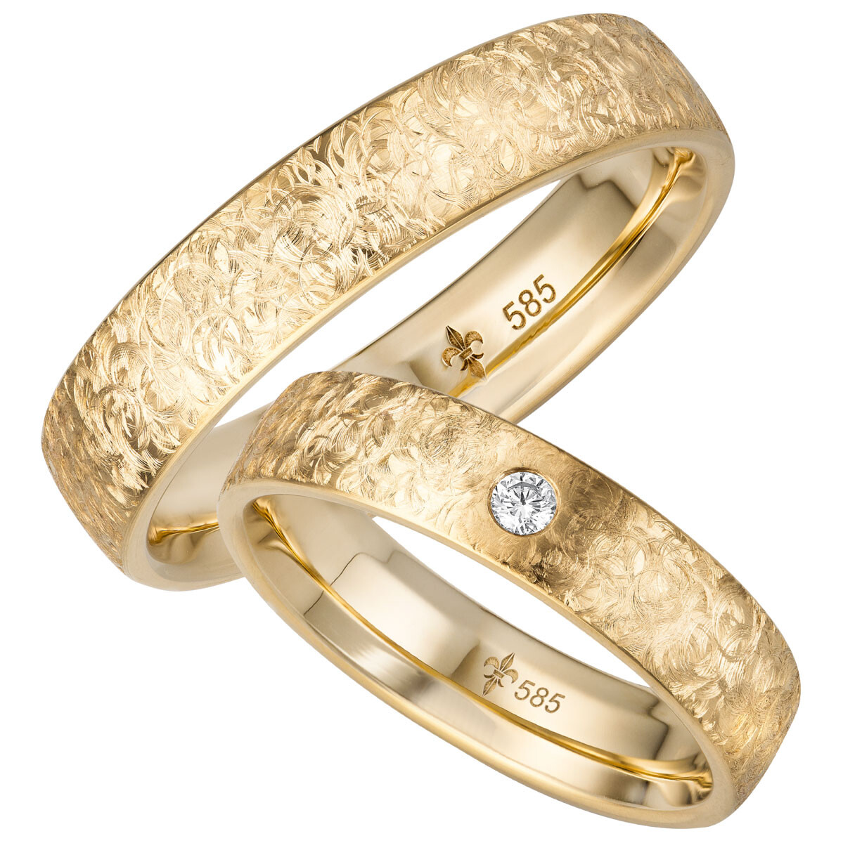 Giloy Trauringe TR-0-00039 & TR-1-00039 Eléa Gelbgold