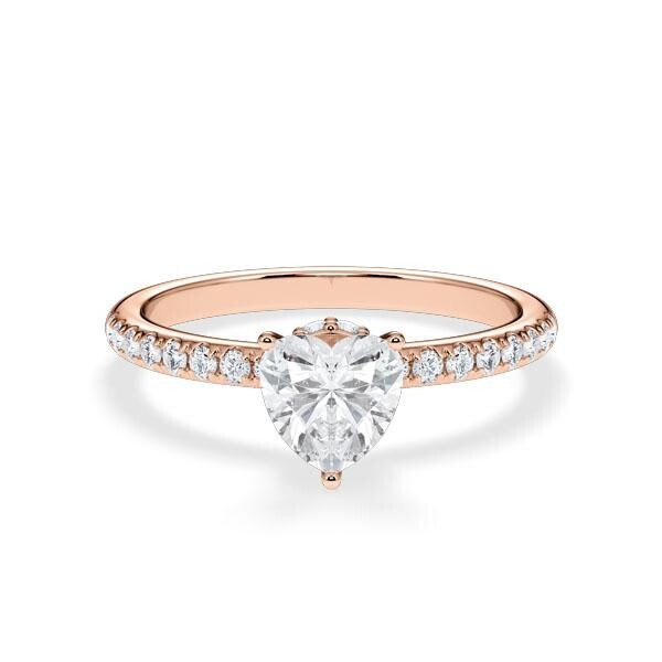 Diamantring Veiled Lab-Grown Radiant Herz-Diamant Rotgold Rubin RU-1891