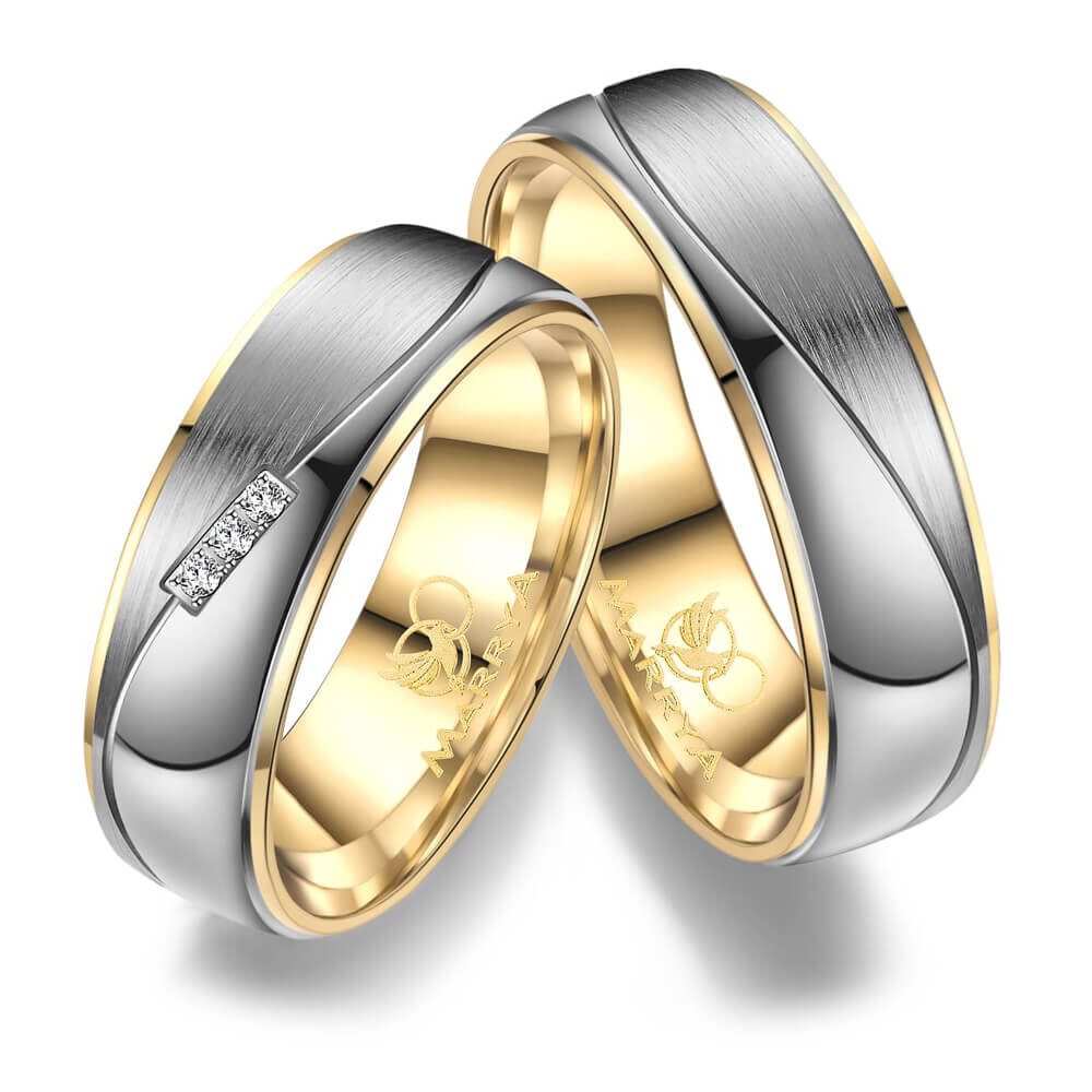 Partnerringe Titan Gelb plattiert Marrya TI-26