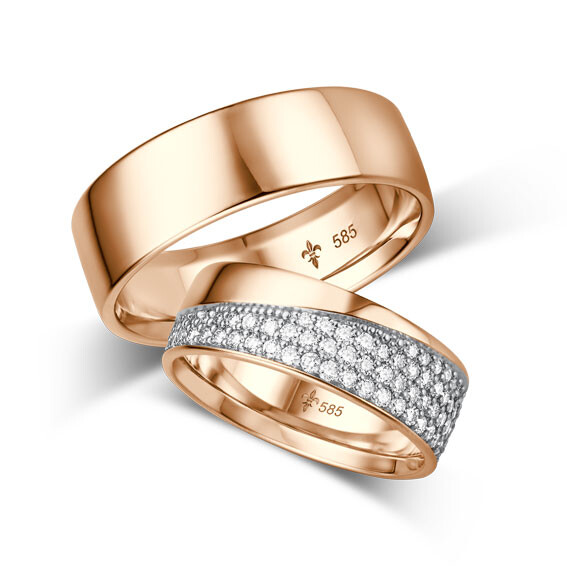 Giloy Trauringe Beyoncé Rotgold TR-0-00051 & TR-1-00051