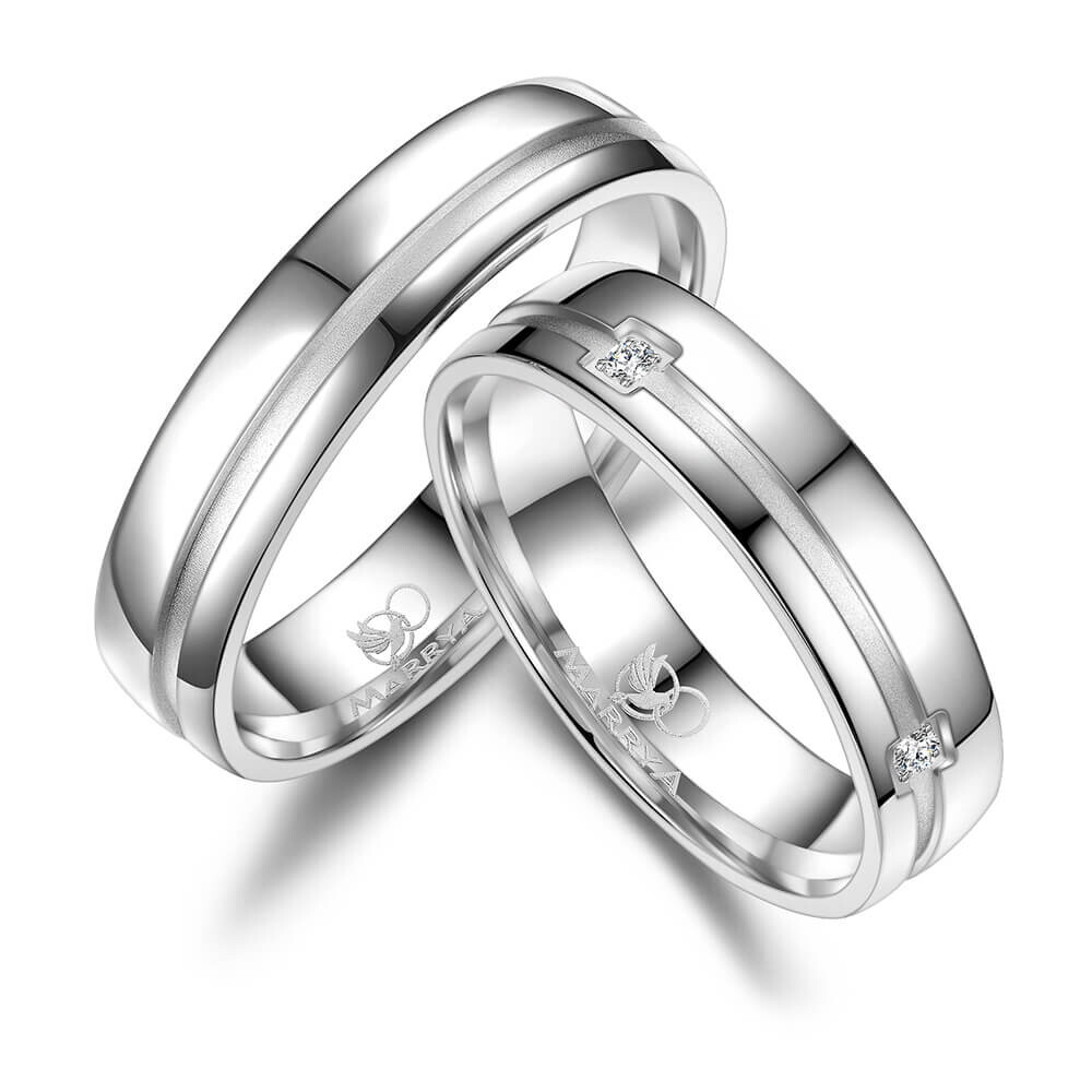 Trauringe Partnerringe Sterlingsilber 925 Zirkonia Marrya SI-12