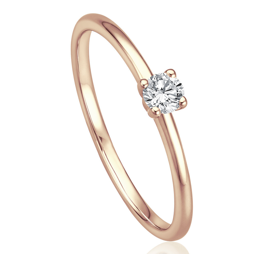 bella luce Solitaire Ring Roségold Brillant 0.170 ct. w/si