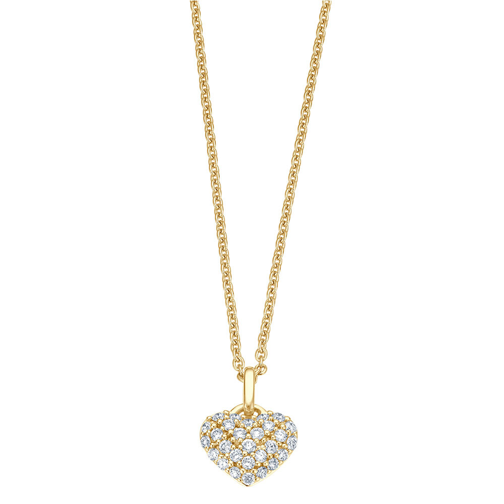 bella luce Halskette mit Anhänger Fleur Gelbgold 585 Brillant 0.200 ct.