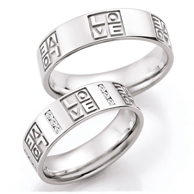 Collection Ruesch Trauringe Weißgold 66/38100 Hearts - Love - Infinity