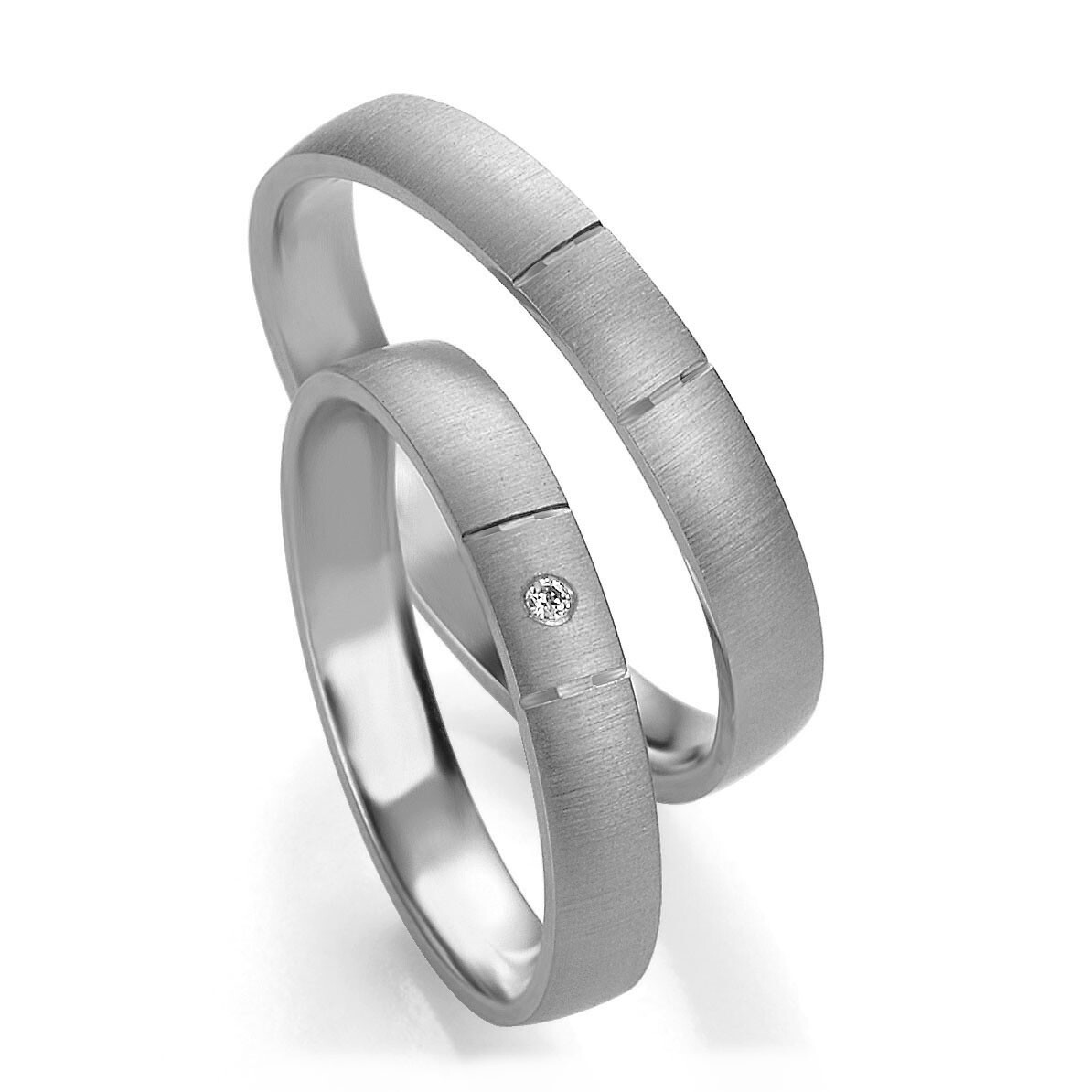 Breuning Trauringe 48/05611 & 48/05612 aus Weißgold