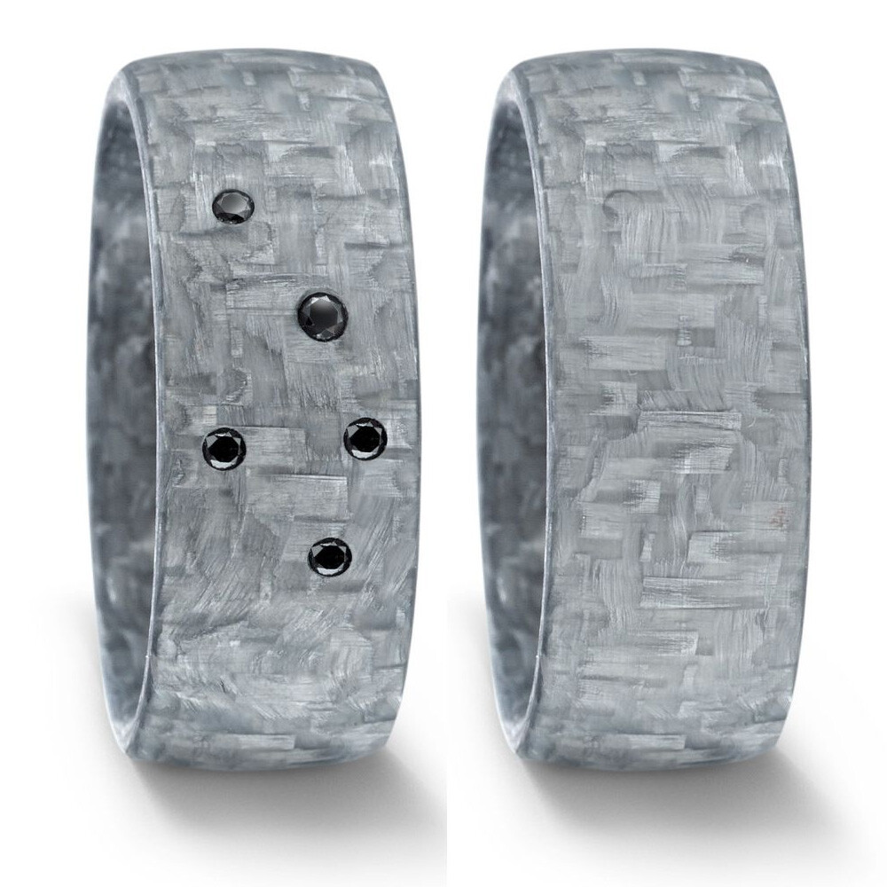 Trauringe Carbon grau Brillant TitanFactory 52522