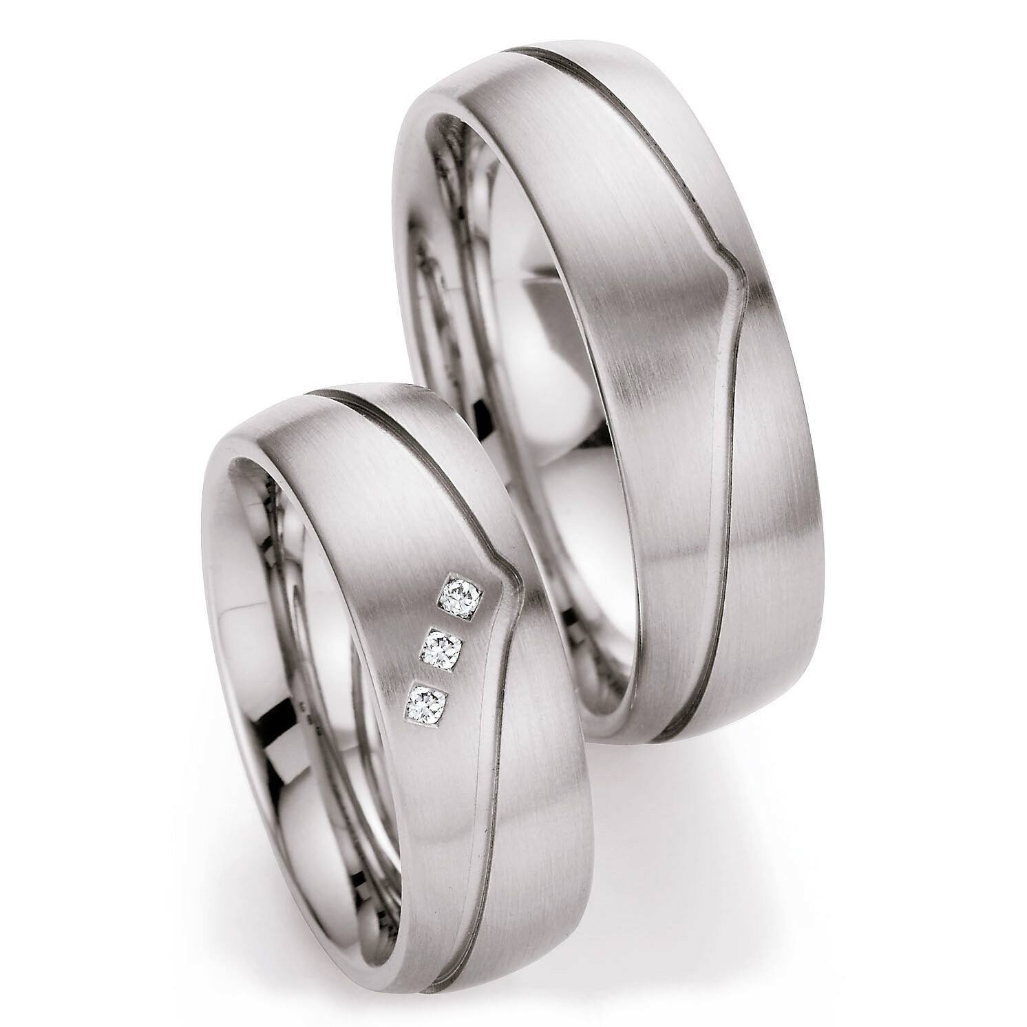Colloection Ruesch Trauringe Weißgold 88/01600 White Style Steel Brilliant