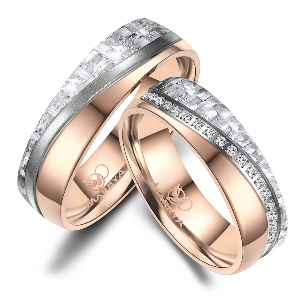 Trauringe Partnerringe Titan Carbon grau Marrya CA-08