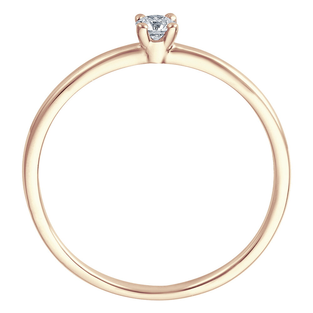 bella luce Solitaire Ring Roségold Brillant 0.090 ct. w/si, stehend