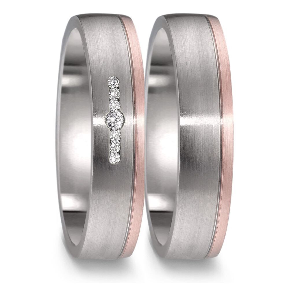 TitanFactory Trauringe aus Titan & Rotgold 750 - 52601