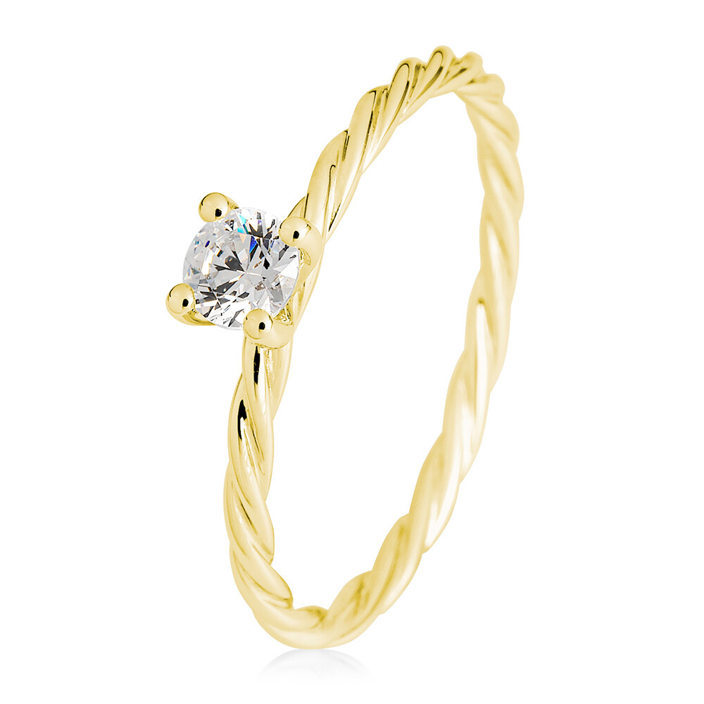 Kordelring Solitär Gelbgold Brillant Breuning