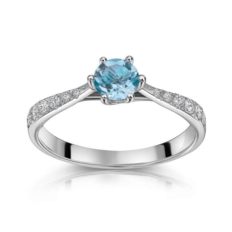 Antragsring Platin Blau Topas Zirkonia 503806