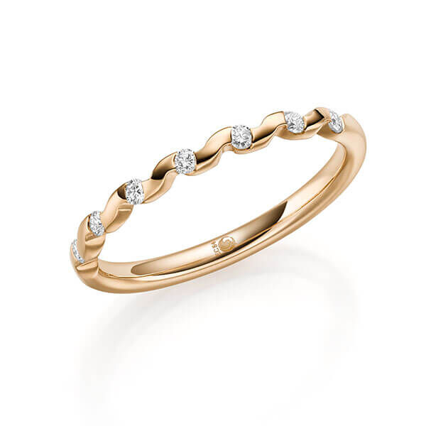 Paar Trauringe / Eheringe Roségold 375/- zus. 0,140 ct, tw, si - RU-1748-4