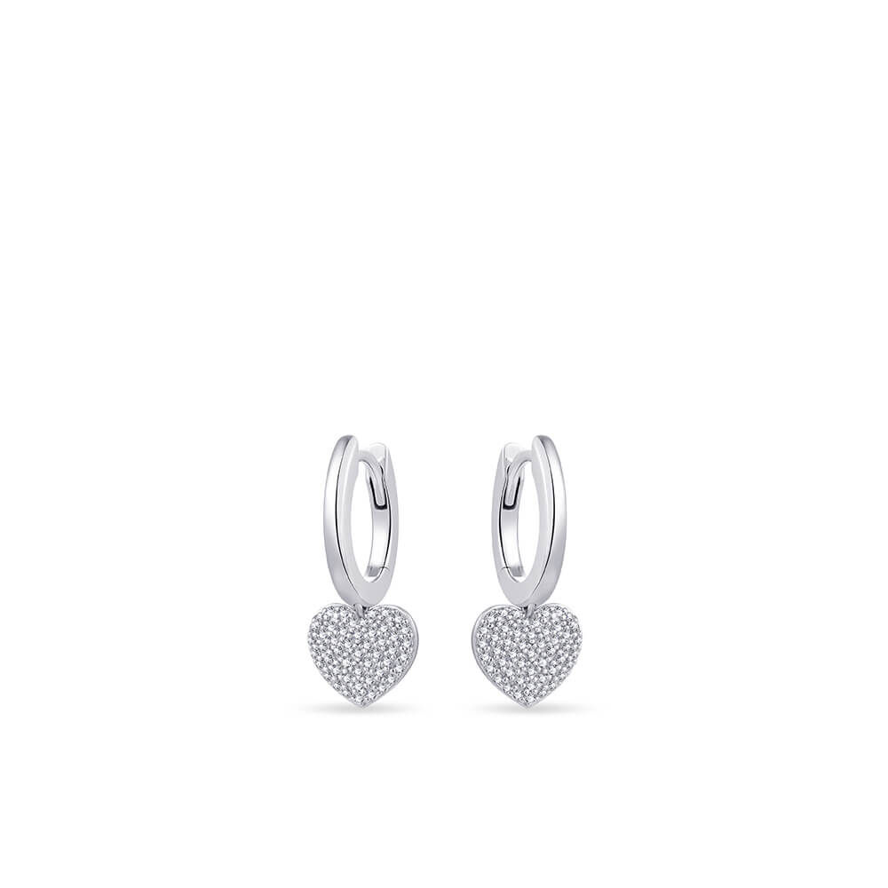 Creolen baumelndes Herz Silber 925 Zirkonia Gisser KC1025
