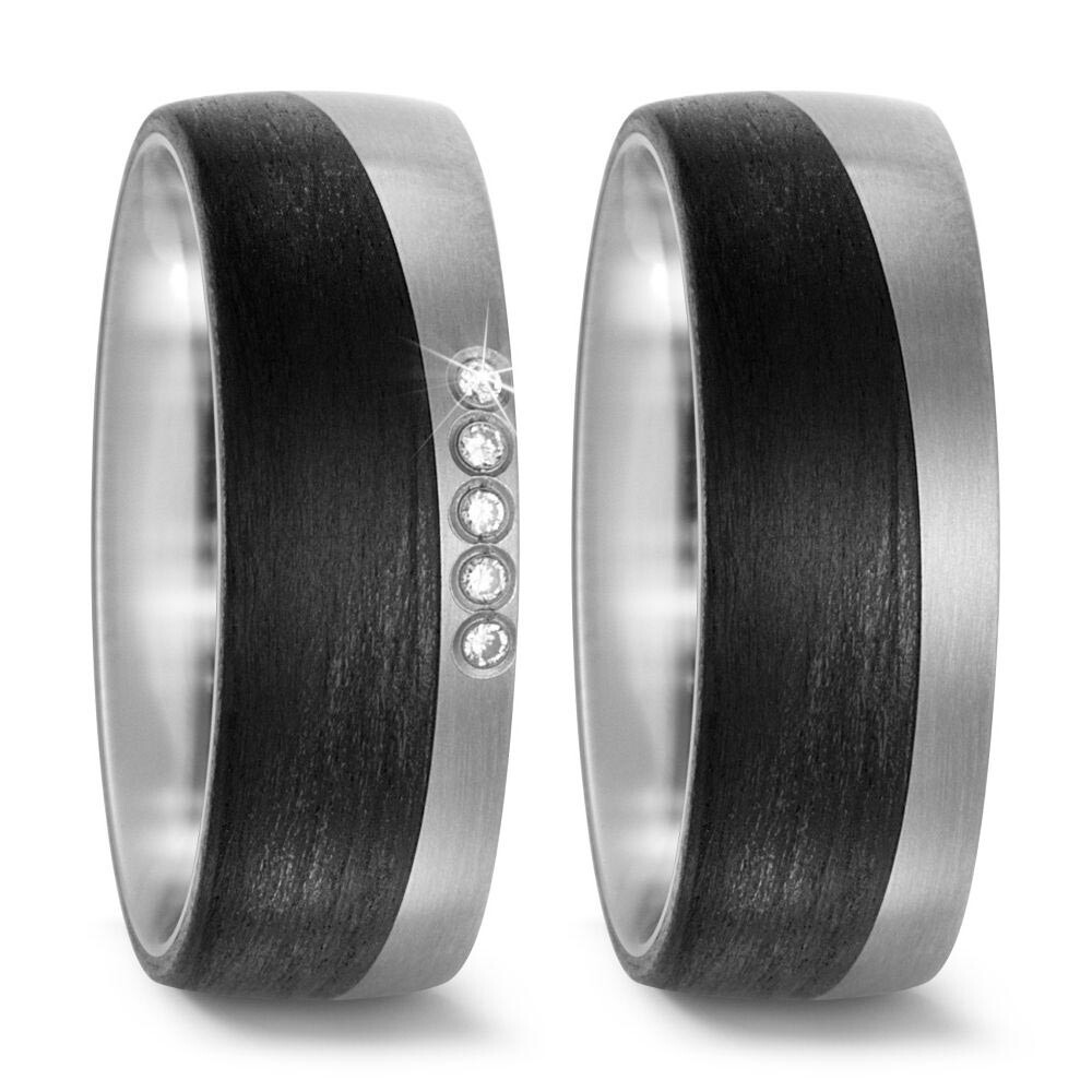 Trauringe Titan Carbon Brillant TitanFactory 52469-5