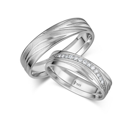 Giloy Trauringe Sandrine Weißgold TR-0-00065 & TR-1-00065 