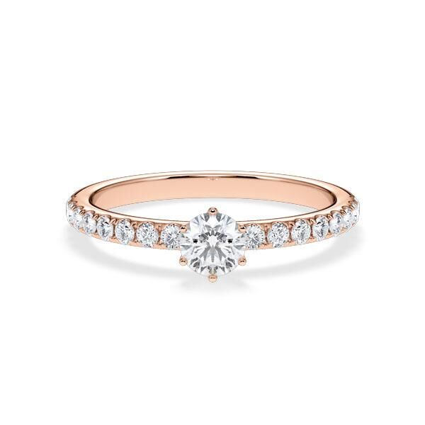 Verlobungsring Hollywood Rotgold 750 Brillant 0,570 ct Pavé – Rubin RU-1888