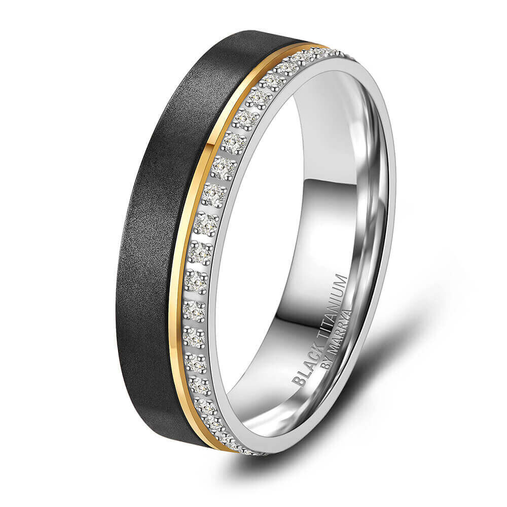 Einzelring Damen Black Titanium BT-02