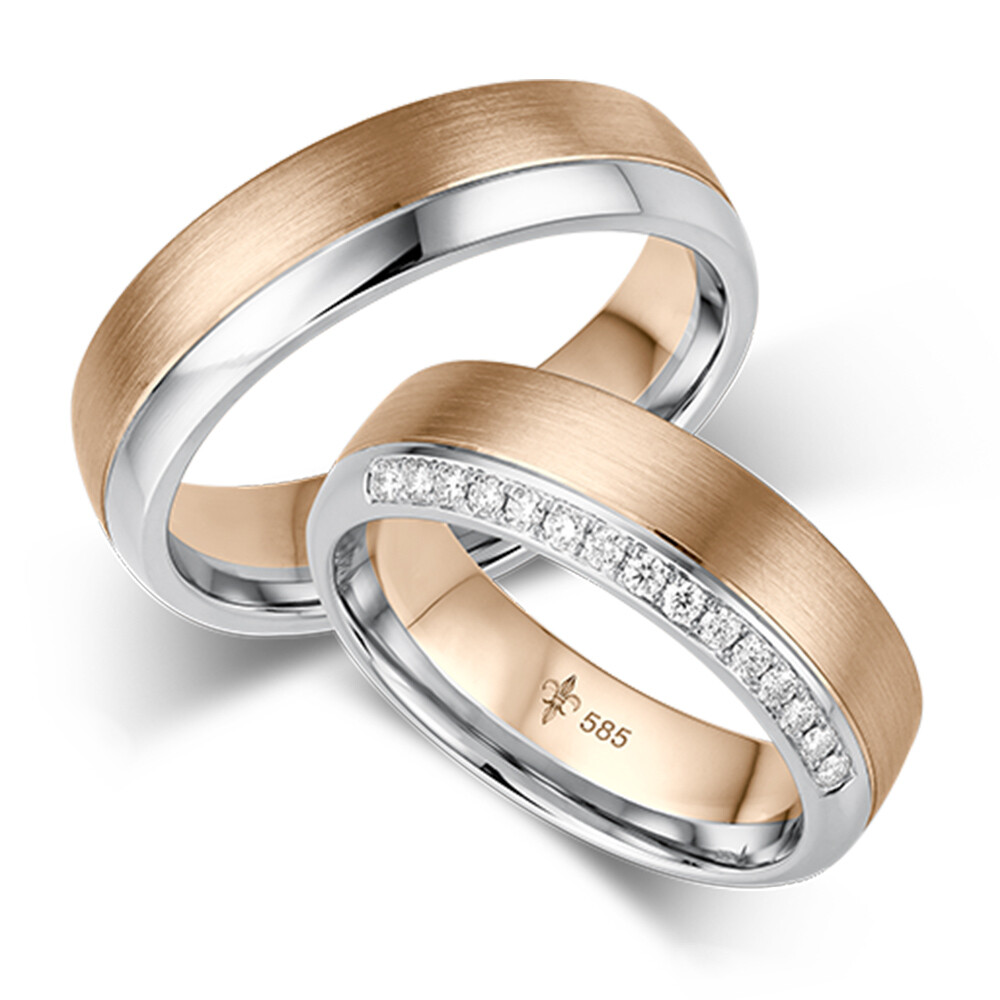 Trauringe Claire Rosé-/Weißgold Giloy TR-0/TR-1-00013