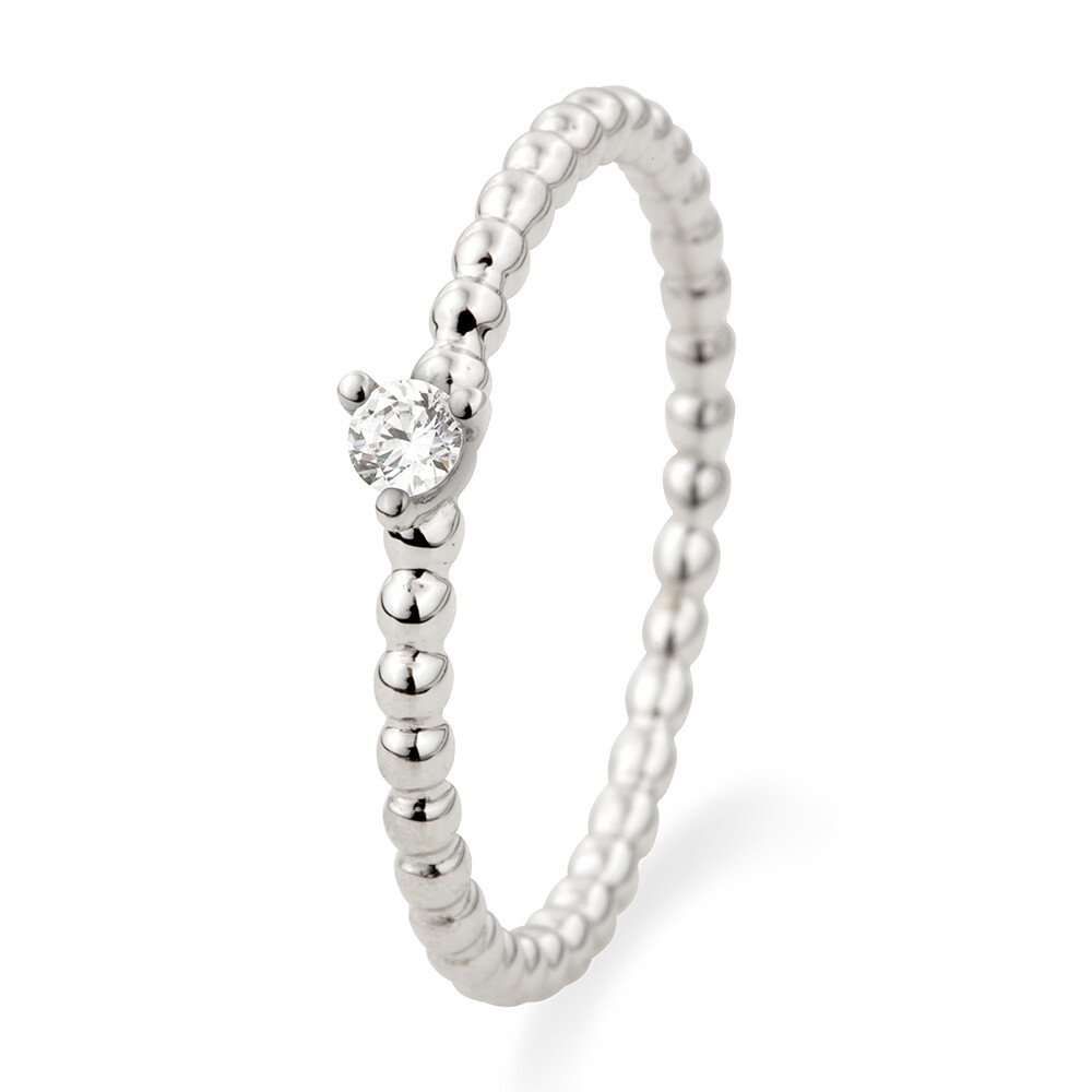 Kugelring Solitär Silber 925 Zirkonia 503735