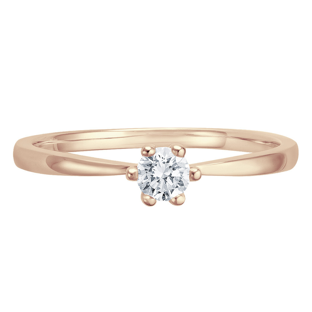 bella luce Solitaire Ring Roségold Brillant 0.170 ct. w/si, liegend