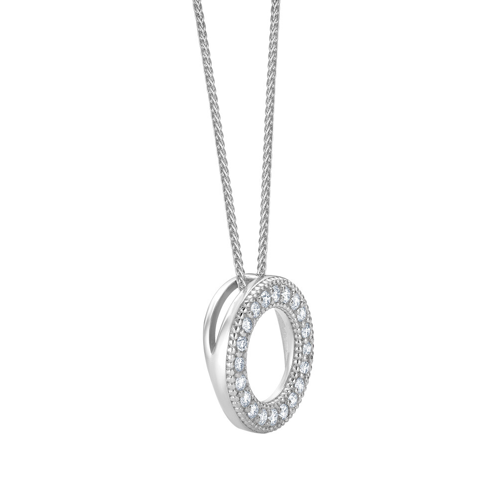 bellaluce Halskette mit Anhänger Memoria Weißgold Brillant 0.200 ct.