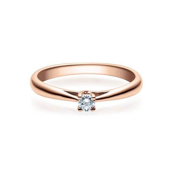 Verlobungsring Rotgold 585/- zus. 0,080 ct, w, si - RU-1498-10