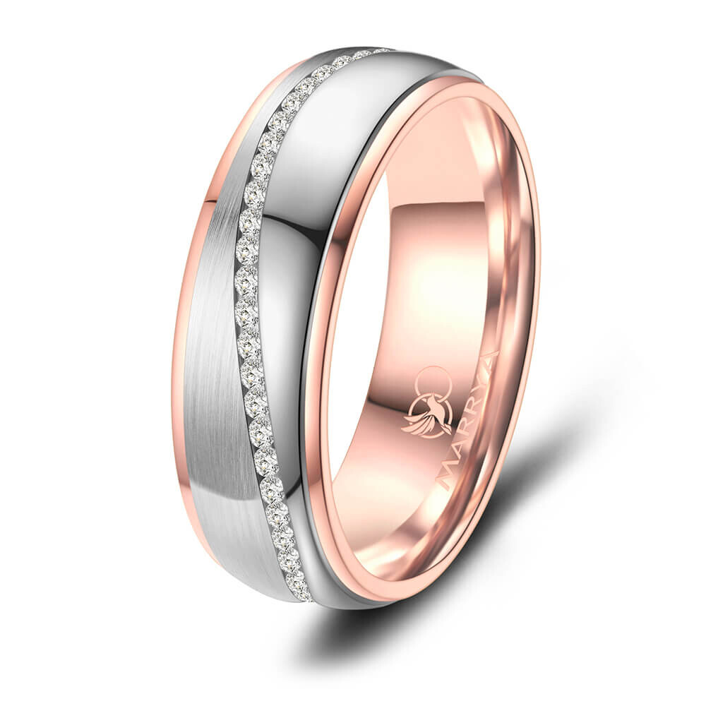 Partnerring Ehering Trauring aus Edelstahl Rosé Marrya ES-23