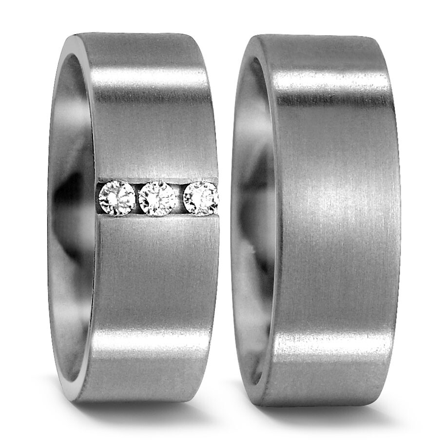 Trauringe Partnerringe Titan Brillant TitanFactory 50973 & 50972