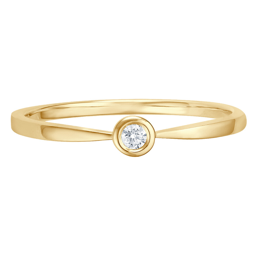 bella luce Solitaire Ring Gelbgold Brillant 0.040 ct. w/si, liegend