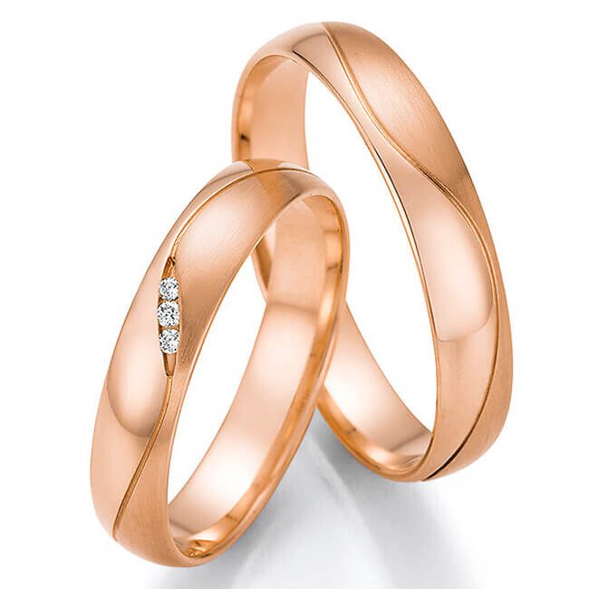 Collection Ruesch Trauringe Eheringe Rotgold Brillant 66/61010 & 66/61020